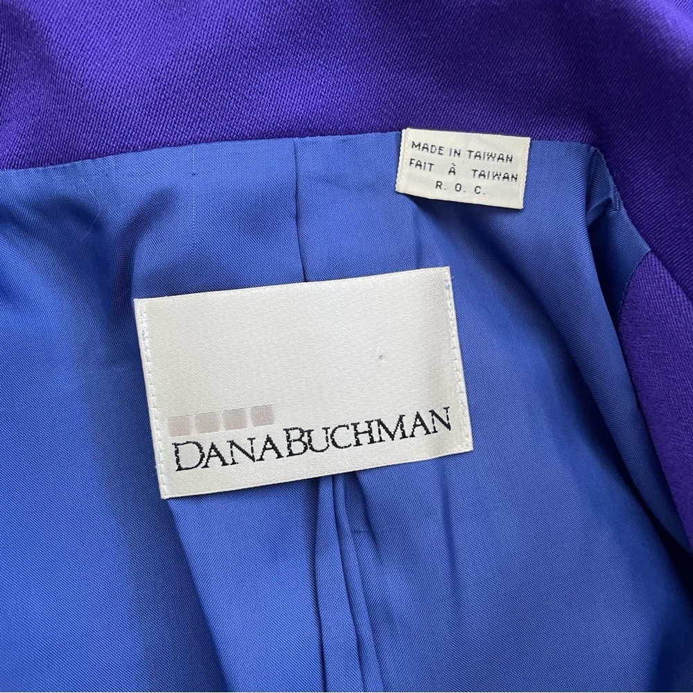 Dana Buchman Wool Blazer Vintage Purple Gold Size 8 Women’s - Picture 8 of 11